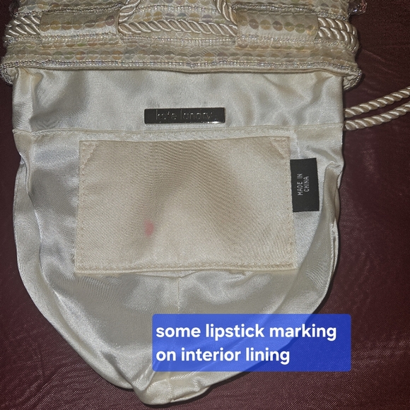 Kate Landry Vtg Party/Cocktail Shiny Beaded Bucket Bag w/Rope Long Straps G.U.C. - Picture 5 of 8